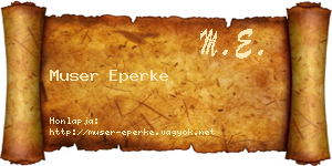 Muser Eperke névjegykártya
